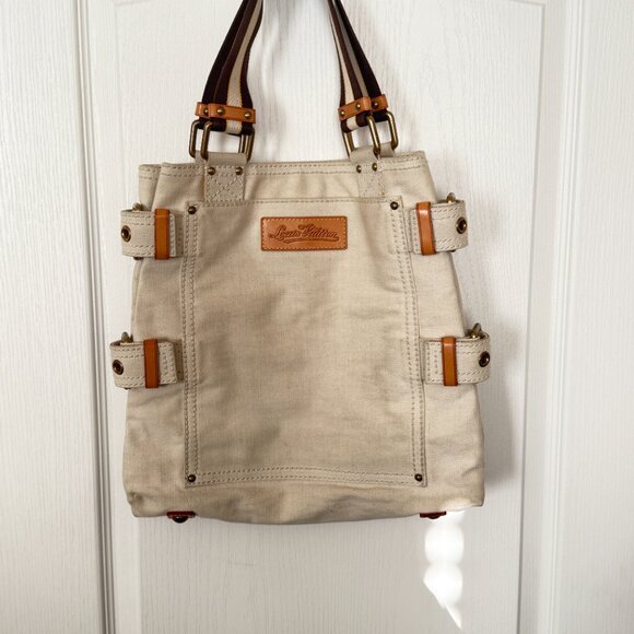 $2695 Authentic LOUIS VUITTON Paris Made in FRANCE VI0095 White Canvas Tote Bag - Picture 5 of 16